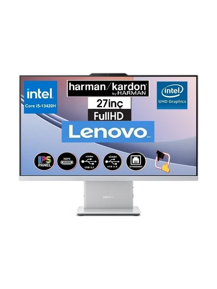 Lenovo Ideacentre 3 Intel Core I5-13420H 8gb 512GB SSD Intel UHD Graphics Freedos 27 IPS Fhd Kablosuz Klavye+Mouse Beyaz All In One Bilgisayar ürün görseli 1