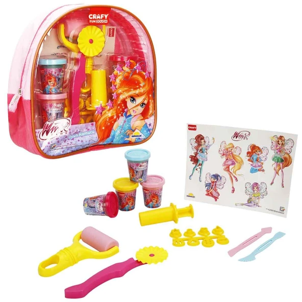 Crafy Winx Sırt Çantalı Oyun Hamuru Seti 200 g 18 Parça ürün görseli 1