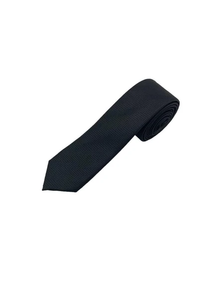 Brianze 5 Cm Siyah Balıksırtı Desenli Slim Kravat ürün görseli 1