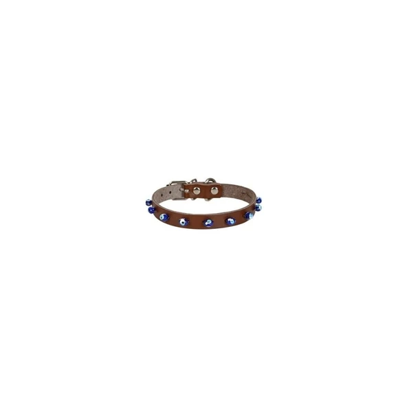 Cattie Gerçek Deriden El Yapımı Boncuklu Kedi Boyun Tasması 1,2x25-29cm - Brown ürün görseli 1