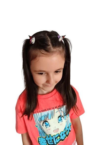 FAMEMUS ACCESSORY Kuromi Figürlü 4 lü Lastik-Papatya Figürlü Karışık Renkli Çocuk Set Toka ürün görseli 1