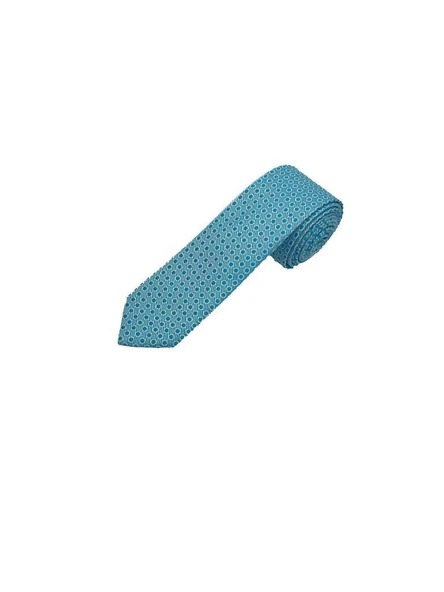 Brianze 5 Cm Turkuaz Desenli Slim Kravat ürün görseli 1