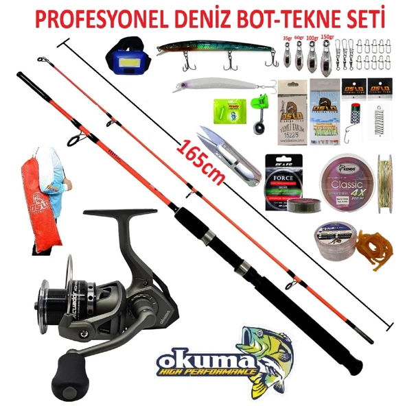 Okuma Acuador ACU-8000A 165cm 100-250gr Kendo Holiday Boat Profesyonel Deniz Tekne ve Bot Olta Takımı Seti ürün görseli 1