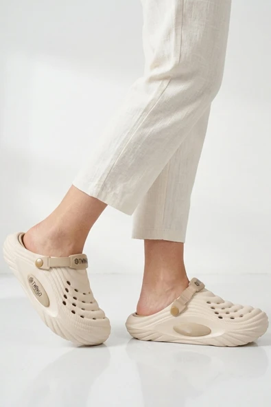 Ekru Kum Eva Unisex Sabo Terlik ürün görseli 1