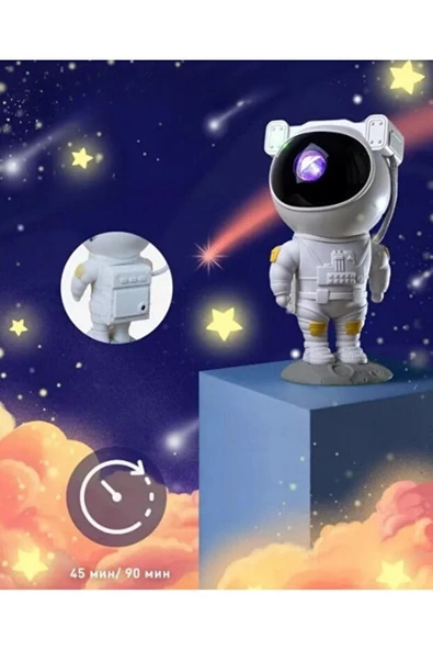 Uyku Problemi Çeken Çocuklar İçin Astronot Gece Lambası - Resim 4