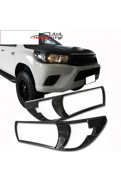 Toyota Hilux Revo 4x4 2016-2019 Far Çerçevesi Kaplama Siyah ürün görseli 1