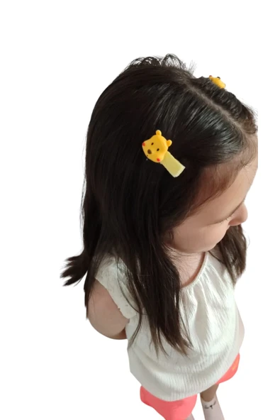 FAMEMUS ACCESSORY Sevimli Ayıcık Figürlü Çocuk Saç Tokası – 2'li Set ürün görseli 1