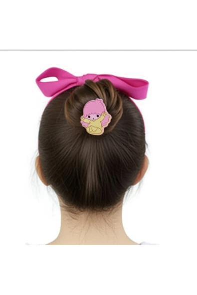 FAMEMUS ACCESSORY Sevimli Pembe Karakter Figürlü Çocuk Toka – Yumuşak Silikon, Kaymaz (5992) ürün görseli 1