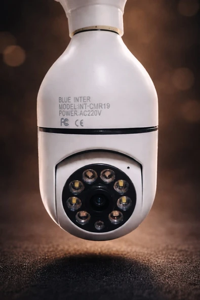 TELKUR Cmr-19 Wifi 360 Panoramik Ampul Kamera Gece Görüş Ses Akıllı Hareket Algılayıcı Güvenlik Kamerası ürün görseli 1