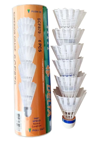 Delta Yüksek Hız Sevenler İçin Pratik Kutusunda 6 Adet Mantar Kafa Deluxe Badminton Topu SCF 879 ürün görseli 1