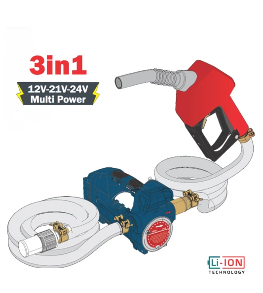 CMC Akülü Mazot Aktarma Pompası  12V-21V-24V ürün görseli 1