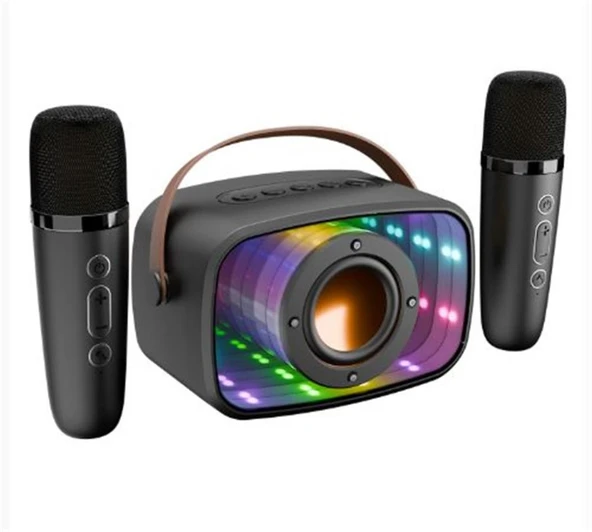 Mikado MD-57BT Endless 5W Siyah TF + USB + AUX + BT Destekli 2 Wireless Karaoke Mikrofon 1200mAh ürün görseli 1