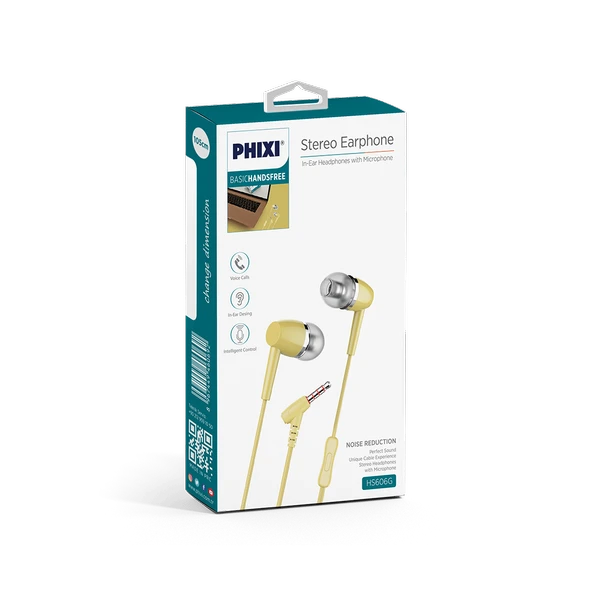 Phixi Basic HS606G Mikrofonlu Kulakiçi Kulaklık Gold - Resim 2