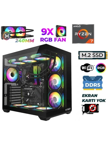 Xaser Raze X230 Ryzen 7 9800X3D 16GB DDR5 Ram 1TB M.2 NVMe SSD Sıvı Soğutmalı Hazır Tavsiye Sistem ürün görseli 1