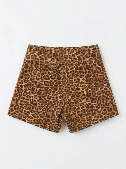 La'ciel Paris Oversize Basic Tshirt ve Leopar Şort Etek - Resim 3