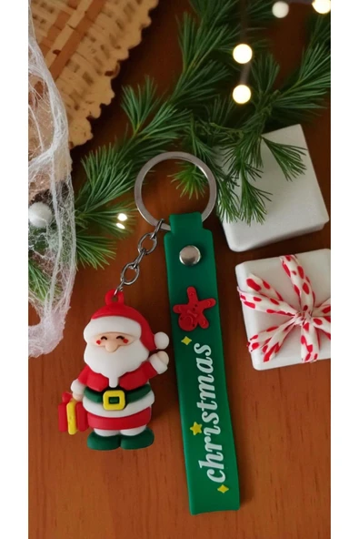 FAMEMUS ACCESSORY Yılbaşına Özel Hediyelik Silikonlu Anahtarlık Noel Baba ürün görseli 1