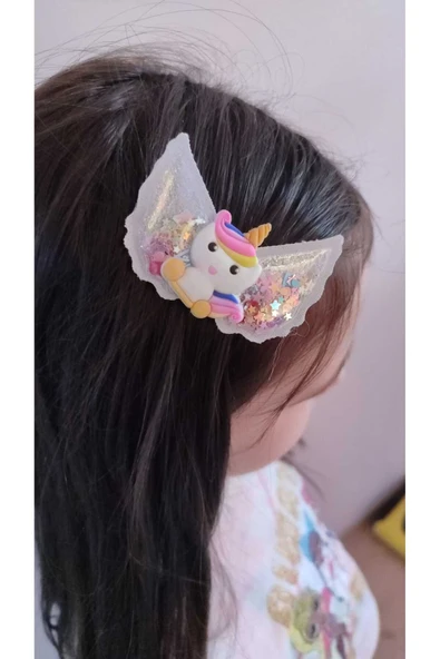 FAMEMUS ACCESSORY Renkli Unicorn 3'lü Saç Tokası Seti ürün görseli 1