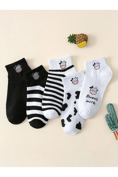 FAMEMUS ACCESSORY Desenli Kısa Patik 5 Çİft Çorap ürün görseli 1