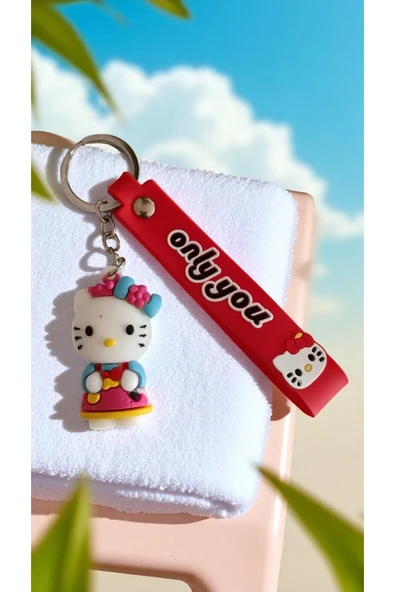 FAMEMUS ACCESSORY Hello Kitty Sevimli 3d Renkli Silikon Anahtarlık & Çanta Aksesuarı ( 1 ADET ) ürün görseli 1