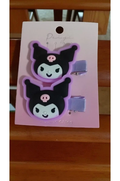 FAMEMUS ACCESSORY Üzeri Silikon Kuromi Fiğürlü Çocuk Pens Toka Bir Çift ürün görseli 1