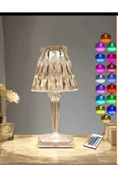 FAMEMUS ACCESSORY Abajur Şeklinde Ledli Kumandalı Çok Şık Masa Üzeri Gece Lambası boyut en 12cm boy 28 cm ürün görseli 1