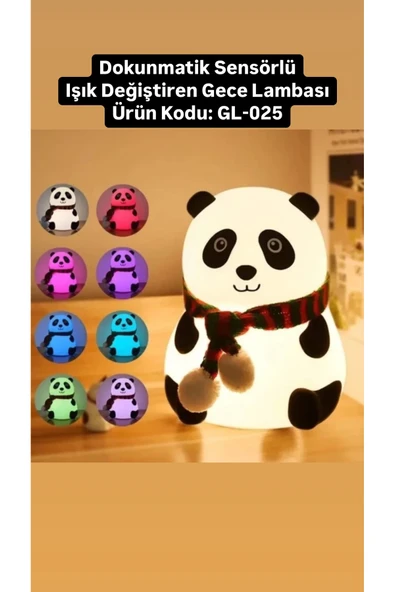 FAMEMUS ACCESSORY Sensörlü Işık Değiştiren Panda Gece Lambası Hediyelik Ürün ürün görseli 1