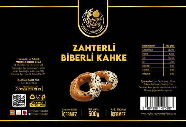 Zahterli Biberli Kahke 500g - Resim 2