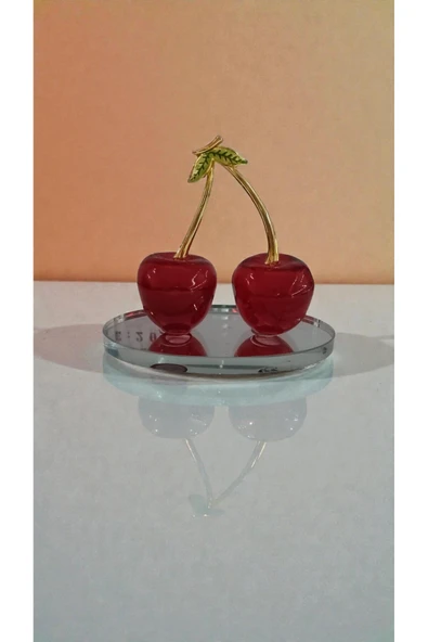 FAMEMUS ACCESSORY Kiraz 10cm Boyutunda Cam Biblo Hediyelik Ürün ürün görseli 1