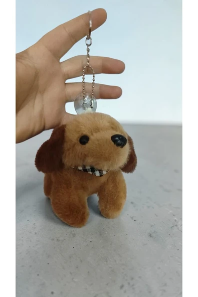 FAMEMUS ACCESSORY Peluş Köpek Çanta Süsü Aksesuar Anahtarlık Boyut:16cm Büyük boy ürün görseli 1