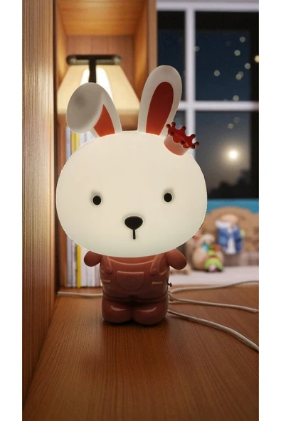 FAMEMUS ACCESSORY Koca Kafa Tavşan Gece Lambası - Resim 3