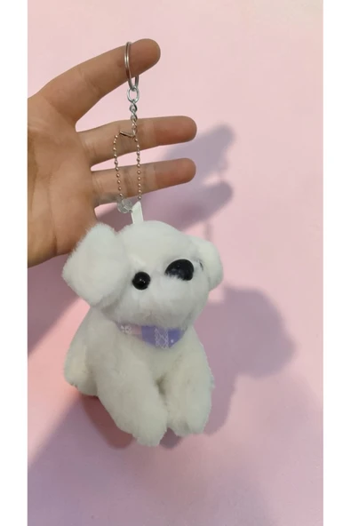 FAMEMUS ACCESSORY Peluş Köpek Çanta Süsü Aksesuar Anahtarlık Boyut:16cm Büyük boy ürün görseli 1