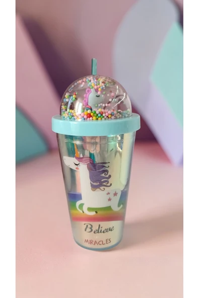 FAMEMUS ACCESSORY Unicorn Pipetli Bardak Matara Suluk ürün görseli 1
