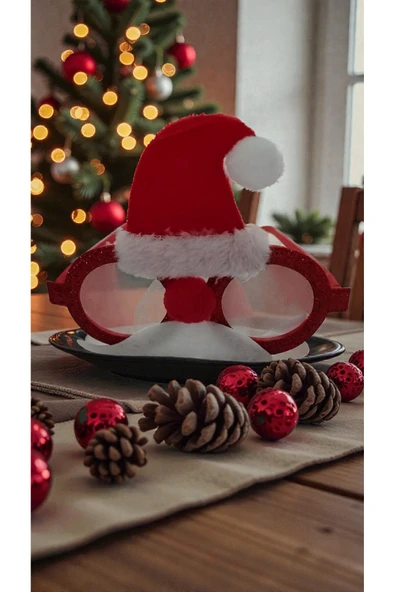 FAMEMUS ACCESSORY Yılbaşına Özel Noel Baba Gözlük Yılbaşı Süsü ürün görseli 1
