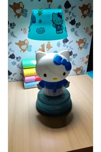 FAMEMUS ACCESSORY Hello Kitty Masa Üzeri Gece Lambası boyut 25 cm Mavi Renk ürün görseli 1