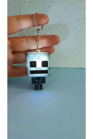 FAMEMUS ACCESSORY Minecraft Işıklı Anahtarlık Beyaz ışıklı ürün görseli 1