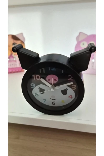 FAMEMUS ACCESSORY Kuromi Masa Üzeri Çalarsaat Siyah renk boyut 12 cm ürün görseli 1