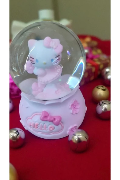 FAMEMUS ACCESSORY Hello Kitty Işıklı ve Müzikli Hediyelik Kar Küresi Boyut 15 cm Orta boy ürün görseli 1