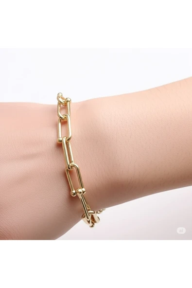 FAMEMUS ACCESSORY Sevgililer ve Özel Günler Çelik Gold Bileklik ürün görseli 1