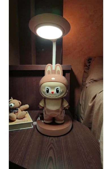 FAMEMUS ACCESSORY Labubu tek Kalemlikli Masa Üzeri Gece Lambası boyut 24 cm ürün görseli 1