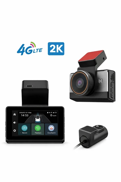 ? 2K QHD GPS'li 4G WiFi Çift Kameralı Araç Kamerası – Ön & Arka Full Koruma! ürün görseli 1