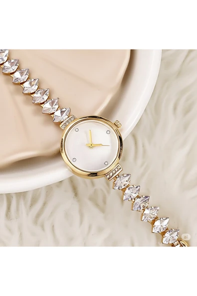 FAMEMUS ACCESSORY Damla Kristal Taşlı Bileklik Saat ürün görseli 1