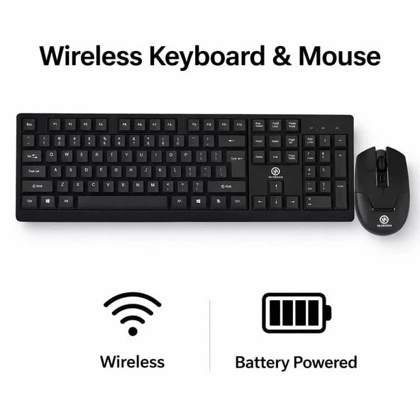 AI Destekli Kablosuz Klavye Mouse Seti – Çift Bağlantı, Multi-Platform Uyumlu, Yüksek Performans ürün görseli 1