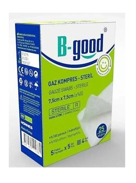 B-Good Gaz Kompres 7,5cm x 7,5cm 25'li ürün görseli 1