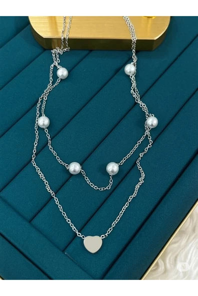 FAMEMUS ACCESSORY Kalp Şeklinde Çelik Kolye - Resim 5