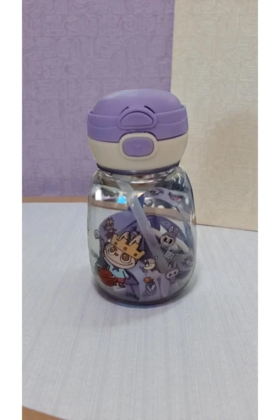 FAMEMUS ACCESSORY Labubu İpli Pipetli Tombul Model Kaliteli Matara Suluk iplidir ürün görseli 1