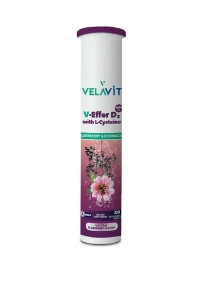 Velavit V-Effer D3 with L-Cysteine 20 Efervesan Tablet ürün görseli 1
