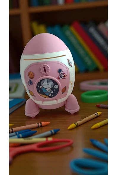 FAMEMUS ACCESSORY Roket Şeklinde Kilitli Kumbara 20 cm ürün görseli 1