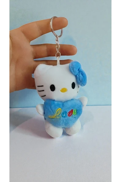 FAMEMUS ACCESSORY Hello Kitty LOVE yazan peluş Anahtarlık ürün görseli 1