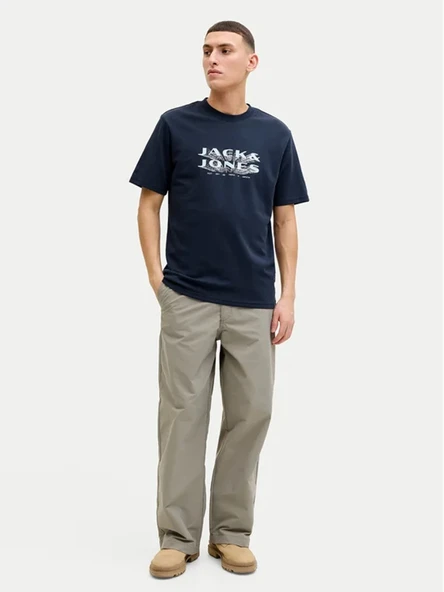 Jack&Jones 12289880 0 Yaka Erkek Tshirt - Lacivert ürün görseli 1