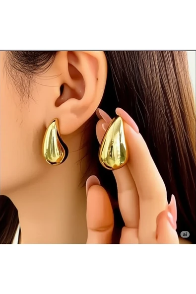 FAMEMUS ACCESSORY Çelik Modern Şık Damla Küpe ürün görseli 1